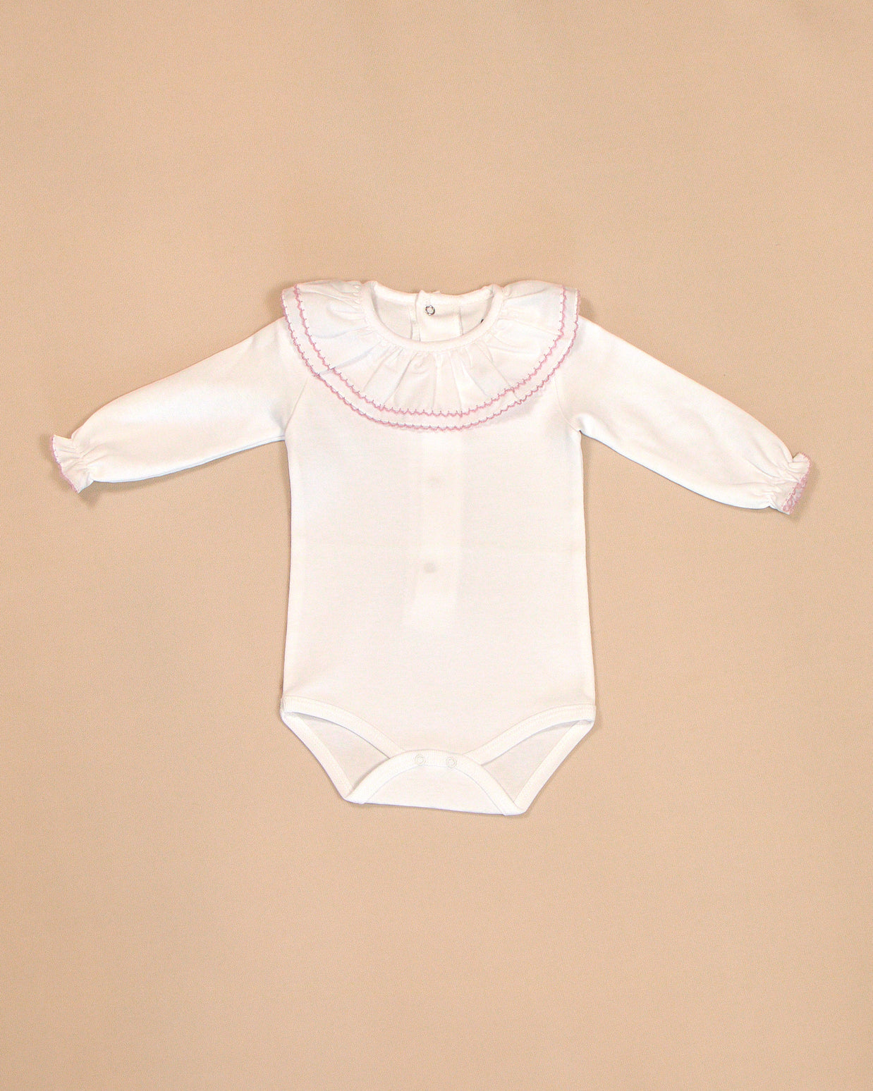 Gabriela Romper with Long Sleeves & Ruffle Collar