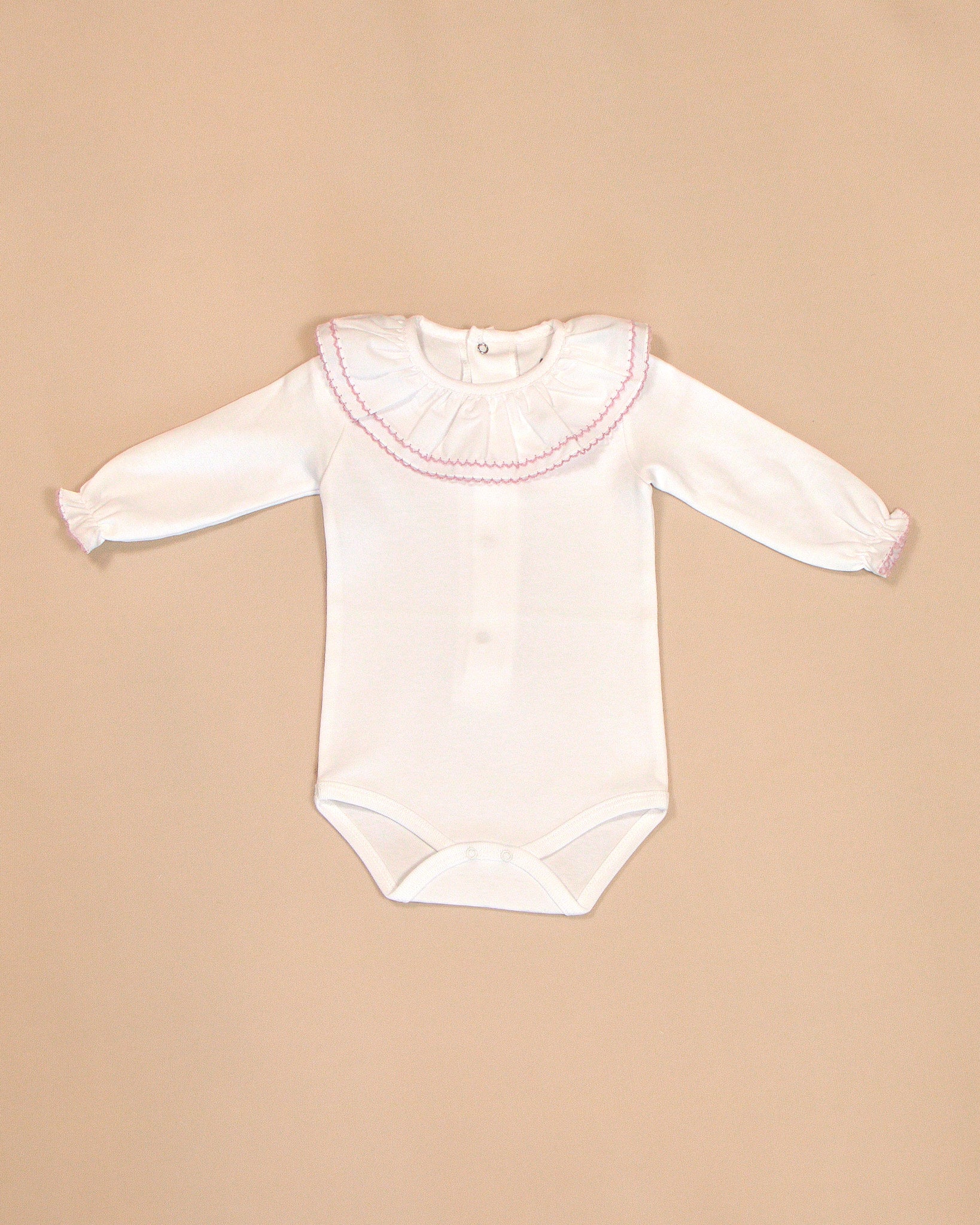 Gabriela Romper with Long Sleeves & Ruffle Collar