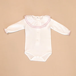 Gabriela Romper with Long Sleeves & Ruffle Collar