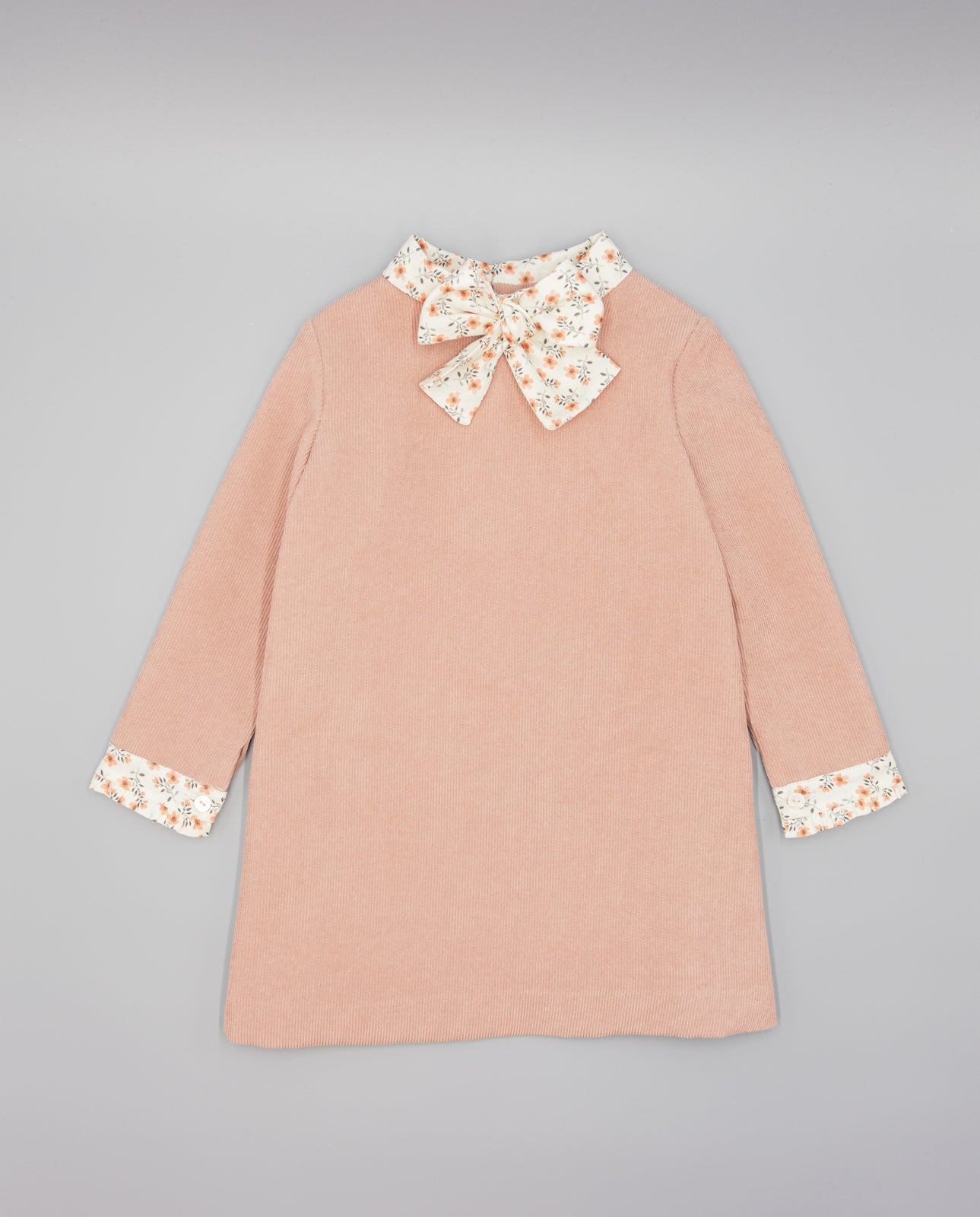 Blush Vintage Bow Collar Girls Dress