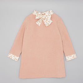 Blush Vintage Bow Collar Girls Dress