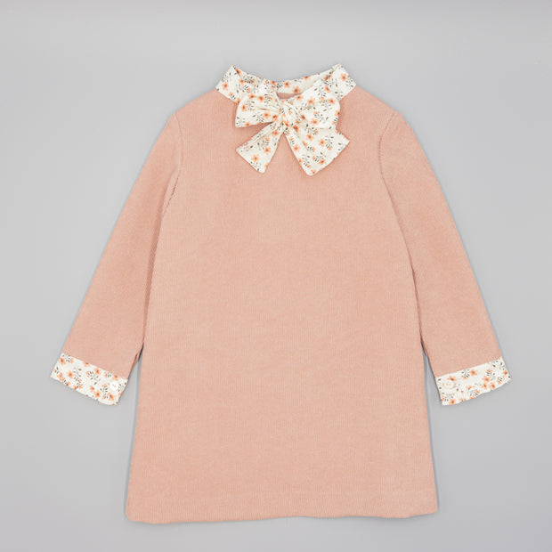 Blush Vintage Bow Collar Girls Dress