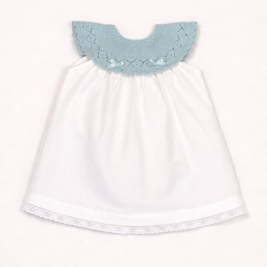 Patricia Dress with Knitted Scalloped Collar & Lace Trim