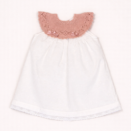 Patricia Dress with Knitted Scalloped Collar & Lace Trim