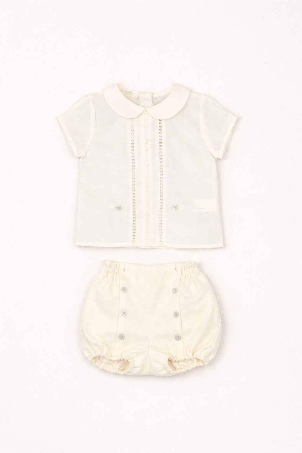 Peter Pan Collar Shirt & Gathered Bloomer Shorts