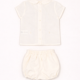 Peter Pan Collar Shirt & Gathered Bloomer Shorts