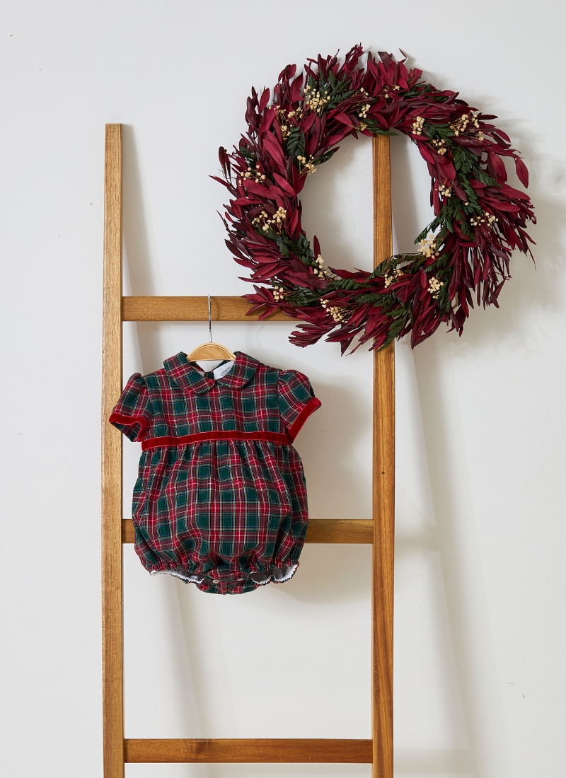 Holiday Plaid Bubble Romper