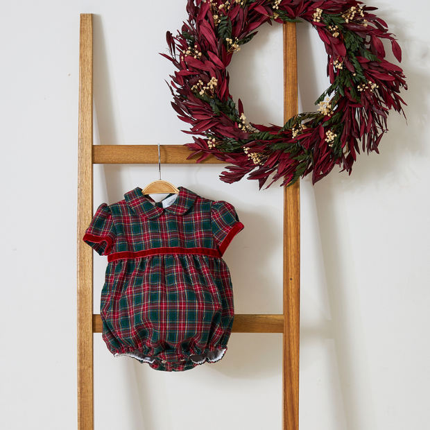 Holiday Plaid Bubble Romper