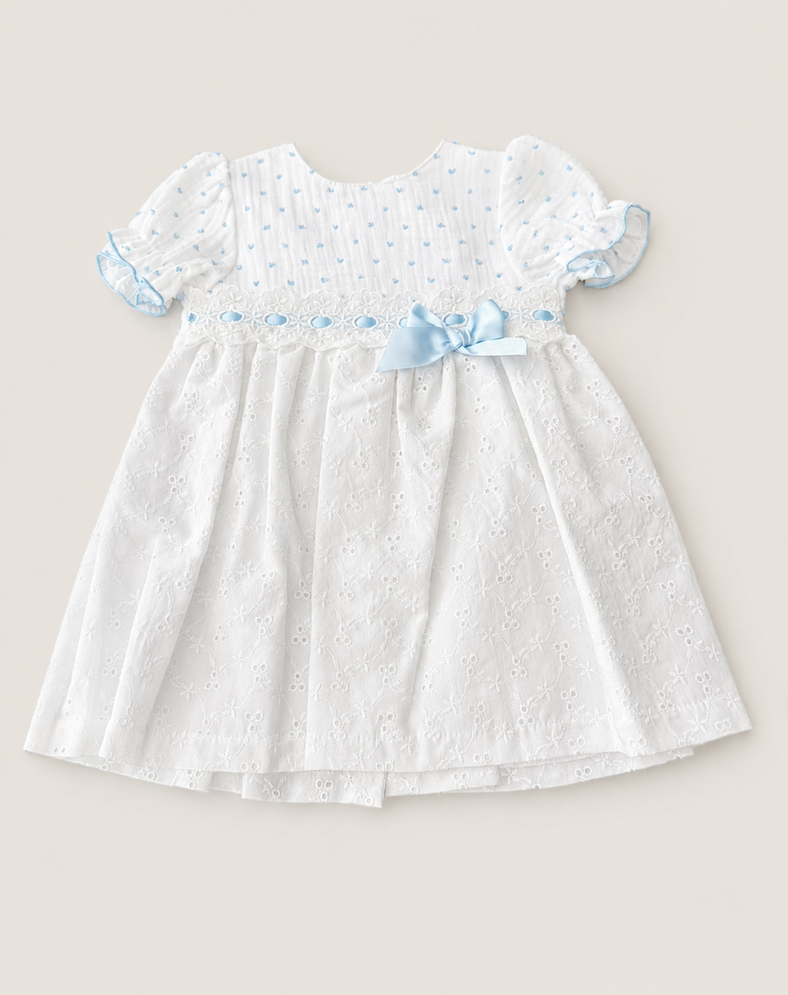 Baby Girl Dress with Blue Bow