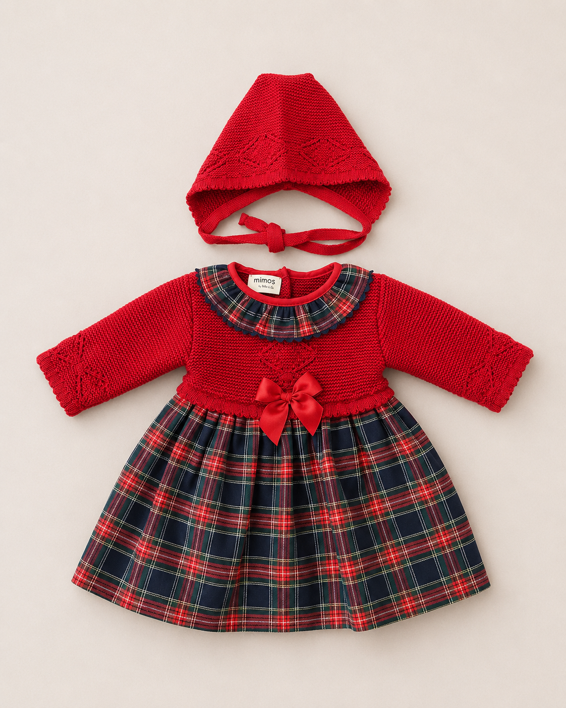 Holiday Dress with Bonnet