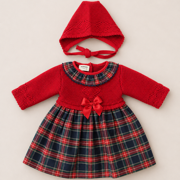 Holiday Dress with Bonnet