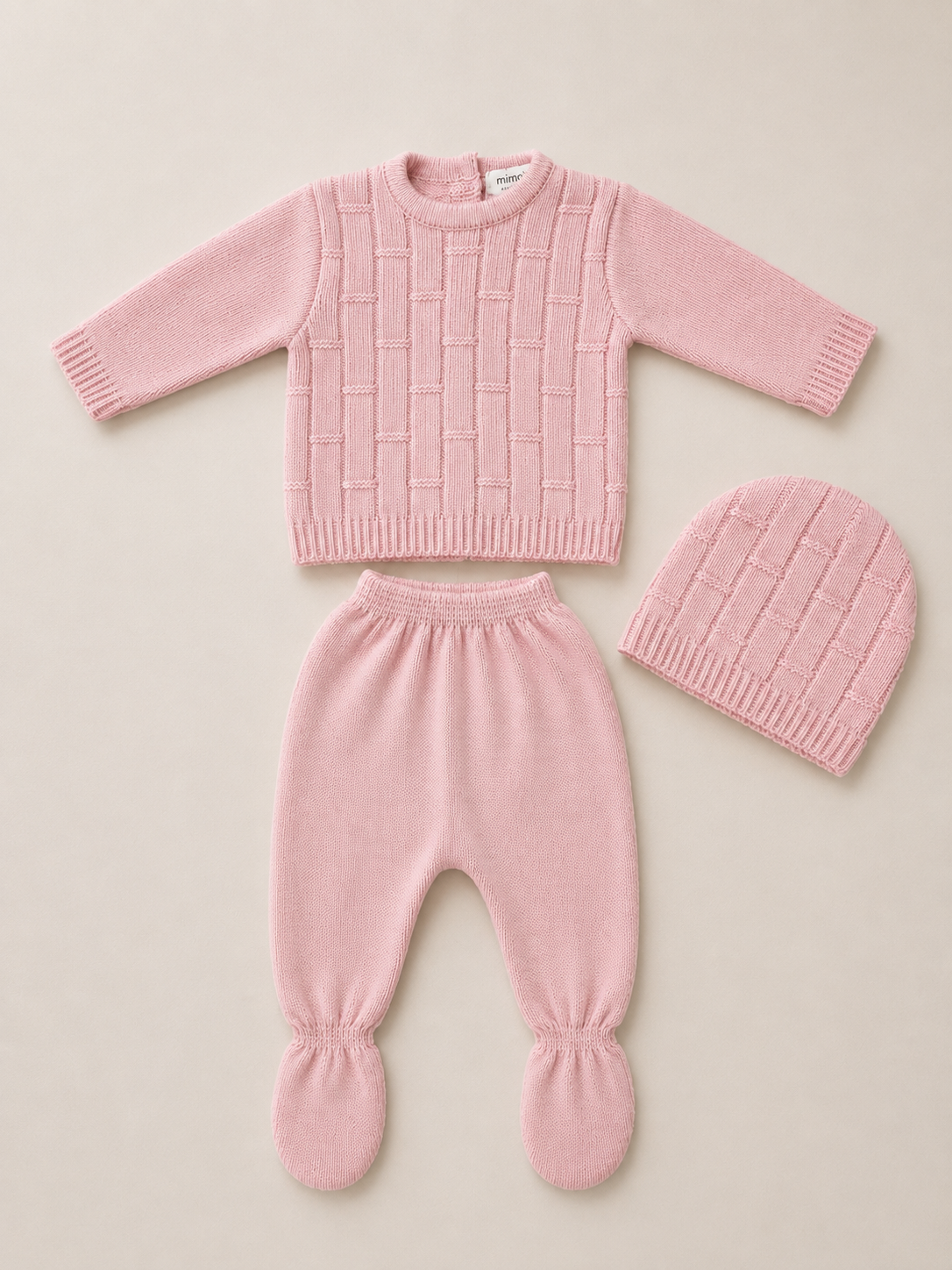Baby Girl 3 Piece Outfit Cable Detail