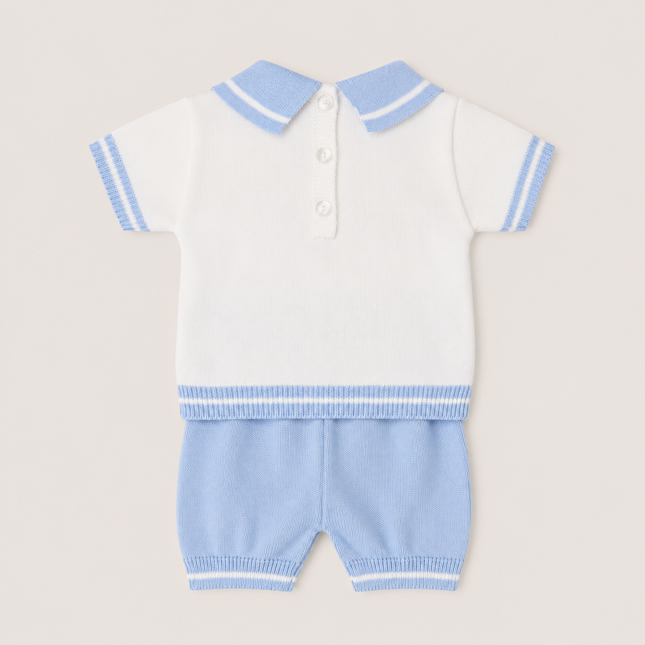 Classic Baby Boy Knit Polo Shirt with Shorts