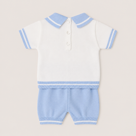 Classic Baby Boy Knit Polo Shirt with Shorts