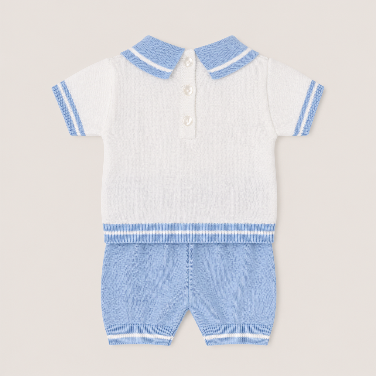 Classic Baby Boy Knit Polo Shirt with Shorts