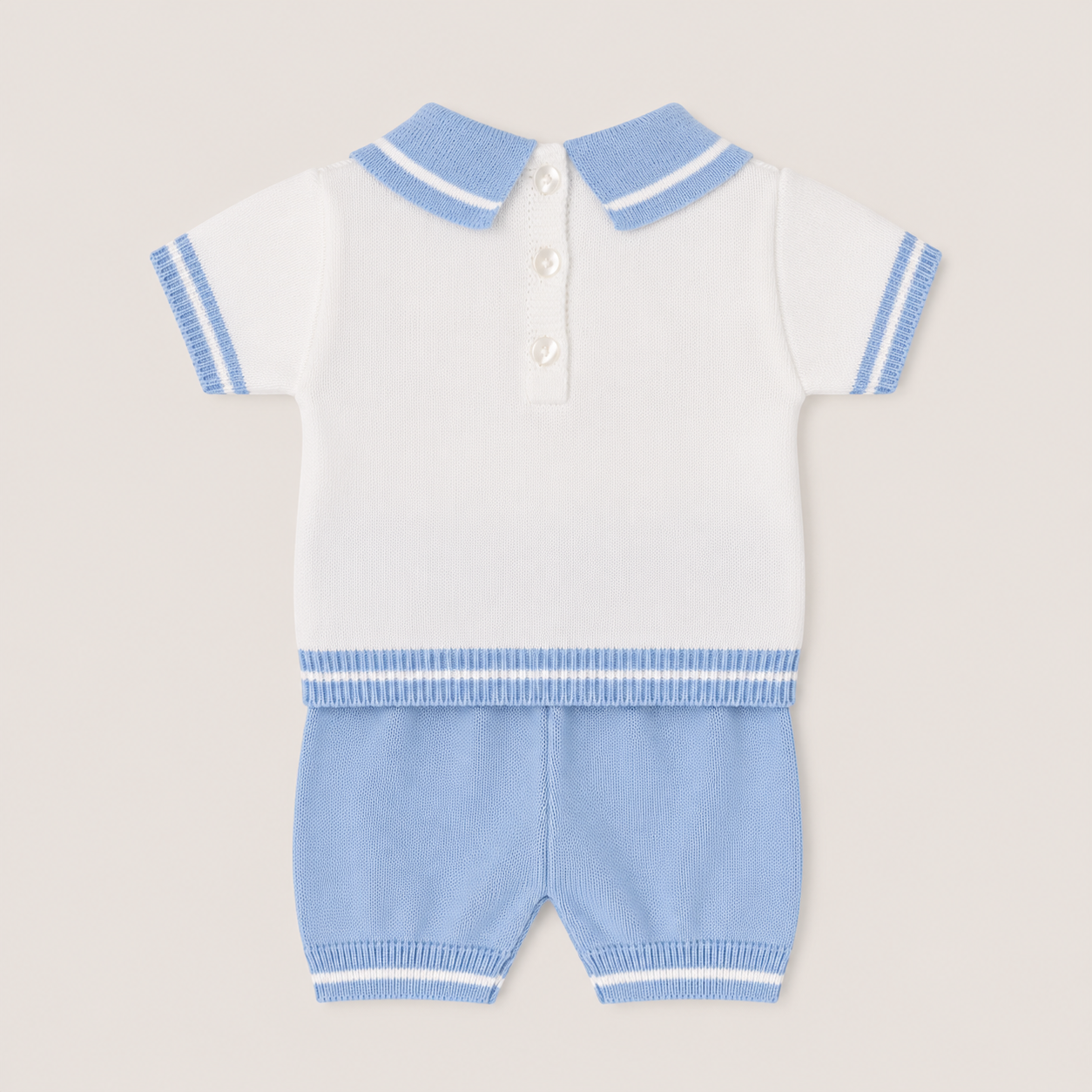 Classic Baby Boy Knit Polo Shirt with Shorts