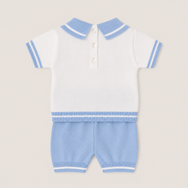 Classic Baby Boy Knit Polo Shirt with Shorts